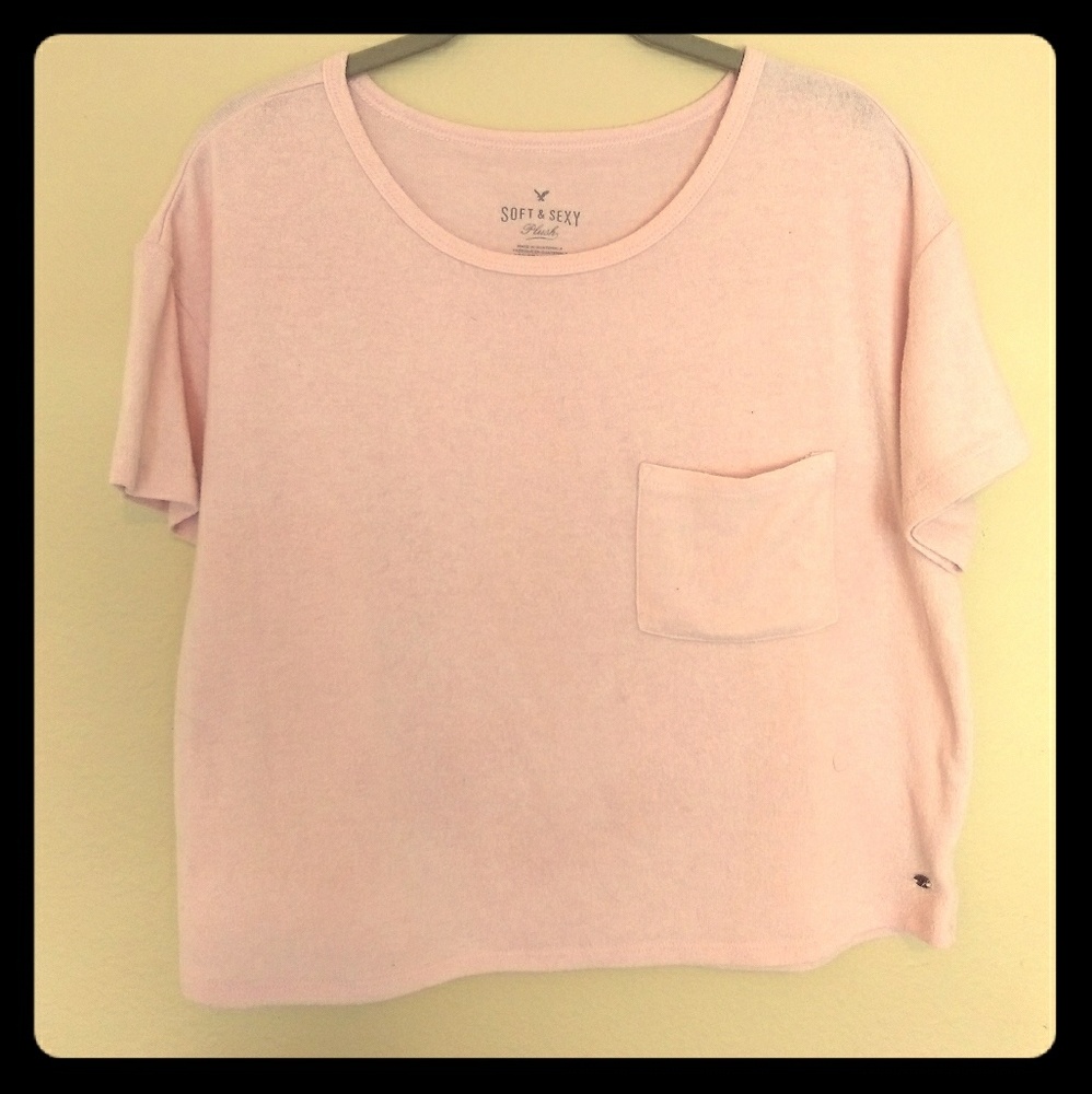 American Eagle soft and sexy plush pink shirt